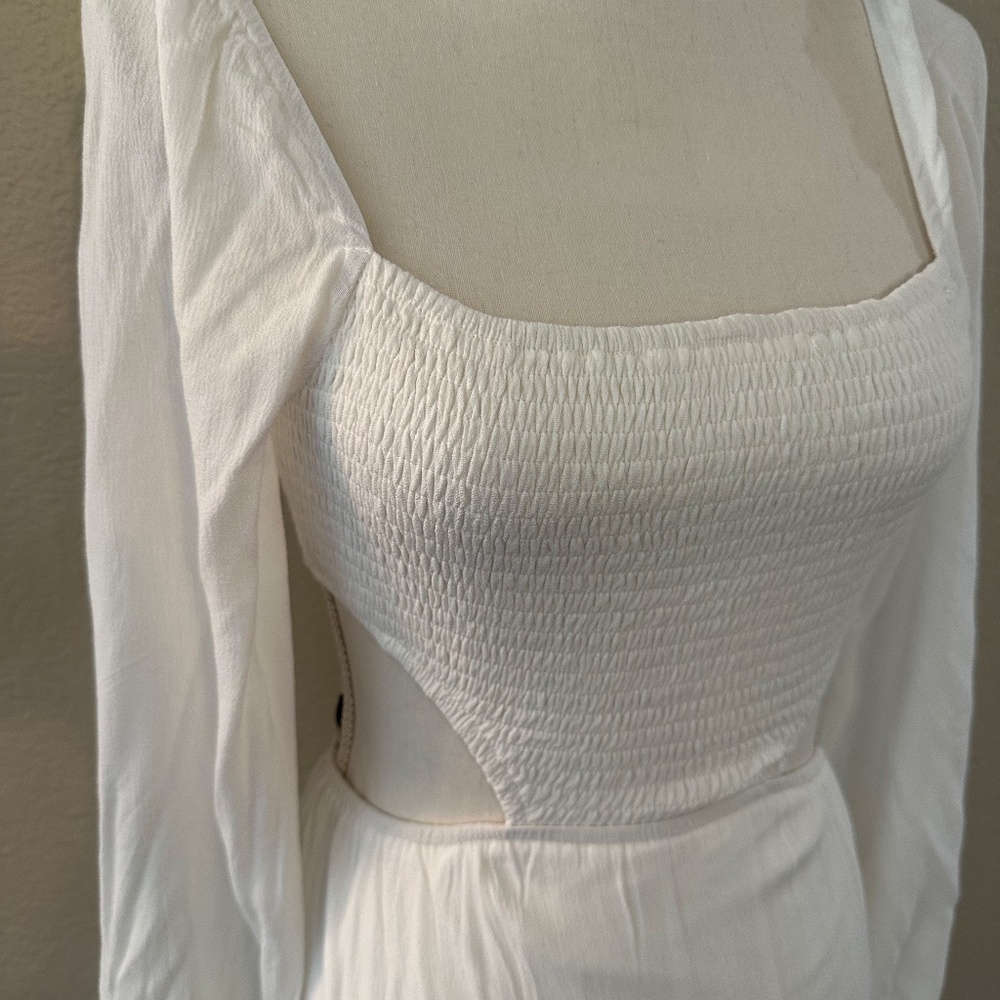 FOREVER 21 WOVEN PEASANT CUT OUT DRESS SIZE SMALL  -NEVER WORN - Picture 2 of 13